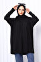Black Crew Neck Mercerized Knitwear Tunic - 3