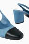 Marcy 65 Crystal Stone, Satin Slingback Block Heel Shoes, Fashionable and Elegant - 4