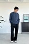 Indigo Crew Neck Ribbed Oversize Knit Sweater - 4