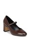 Women's Vintage Patent Leather Brown Mary Jane Shoes - 5