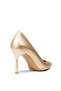 Women's Gold Color Stiletto Heeled Shoes - 2