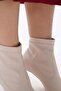 Beige Stretch 8.5 cm Short Women's Heeled Boots - 8