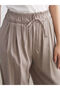 Gray Elastic Waist Wide Leg Women's Trousers - 3