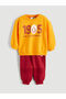 Orange Galatasaray Licensed Baby Boy Sweatshirt and Sweatpants - 2