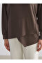 Brown Crew Neck Women's Sweatshirt - 3