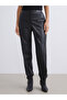 Lcwaikiki Classic Black Women's Leather-Look Pants with Elastic Waist - 2