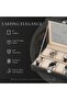 Watch Organizer Box with Glass Top & Removable Pillows (Black) - 3