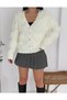 Beard Fabric Soft Textured Button Detailed Knitwear Cardigan
