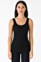 2 Pieces Women's Jacquard Tank Top Wide Strap Black-White 100% Cotton - 8