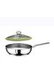 Steel Pan 26X6 cm with Silicone Glass Lid - Green