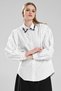 Women's Pearl Detailed Balloon Sleeve Detailed Design Shirt