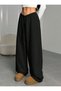 Women's Black Plus Size Baggy Loose Fit Stretchy Comfortable Fabric Sweatpants Bottoms SHAH MODAhjn - 4