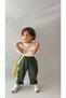 Khaki Gabardine Elastic Waist Suit
