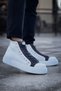Ch167 Blazer Men's Sports Casual Lace-Up and Zippered Leather Boots Cbt - White/Anthracite - 2
