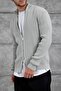 Men's Knitwear Mrk Full Gray Oversize Zippered Knitwear Fabric