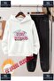 Children's Unisex Tracksuit Set with Printed Hoodie and Pants with the Text "Stay Strong Pink Text".
