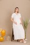 Buttoned V-Neck and Lace Rose Detailed Short Sleeve Maternity&Postpartum Nightgown Dress - 2