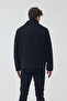 Men's Black Color Wide Fit Zippered Quilted and Fur Lined Cashmere Coat - 6