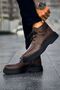 Ch213 Bryggen Men's Sports Casual Lace-Up and Zippered Leather Boots Cst - Brown - 4