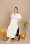 Short Sleeve Maternity&Postpartum Nightgown Dress with Buttoned V-Neck and Lace Detail - 2