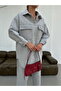 Women's Denim Fabric Shirt with Stone Detail on the Front - 2