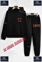 Children's Unisex'Girl Gzlk Leopard Dsn Sol Ust' Custom Printed Hooded Tracksuit Set