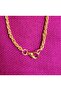 Gold Color Plated Quarter-Circle Twisted Chain Necklace - 3