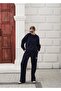 Front Basic Back Patch Detailed 3 Thread Cotton Ribbed Tracksuit Set - 3