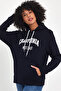 Women's Hooded Comfortable Fleece Lined 3 Thread California West Printed Sweatshirt Spr24Swk08 - 7