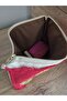Makeup/Handbag with Sunflower Embroidery on Raw Fabric (Raw Fabric) - 7