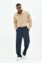 2Xs-10Xl Comfortable Fit Pleated High Waist Men's Navy Blue Pants - 2
