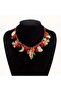 Retro Geometric Red Resin Necklace - 7