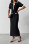 Women's Black Stylish Button Detailed Short Sleeve Knitwear Dress - 5