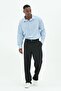 Double Pleated Long Loose Leg High Waist Baggy Black Pants Men - 2