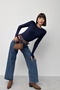 Stone Detailed Finger-Looped Long Sleeve Stretchy Modal Women's Blouse - 2