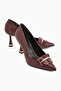 Saja Bordo Buckled Women's Heeled Shoes - 3