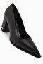 Lucy Black Block Heel Women's Stiletto Heeled Shoes - 3