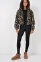 Leopard Crop Plush Coat