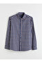 Regular Fit Long Sleeve Plaid Men's Shirt (W5)