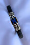 Genuine Leather Men's Bracelet Made with Blue Natural Stone Handcrafted - 2