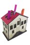 Wooden Turkish House Pen Holder - Decorative Desktop Organizer - Historical Home Study Desk Accessory - 4