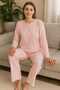 Women's Pajama Set Pink Striped - 4