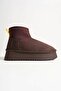 Women's Boots Dark Brown Stretch Suede – Wool Inside, Thick Sole, Warm, Heribo - 5