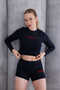 Women's Black Short T-Shirt Shorts Set Msc056 - 2