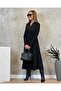    Women's Long Sleeve Neckline Midi Viscose Two Thread Dress