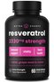 Resveratrol Supplement, Extra Strength for Healthy Aging & Immune Support, 60 Vegan Capsules