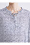 New Season Tie Neck Patterned Blouse - 4