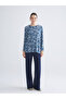 Crew Neck Patterned Blouse - 3