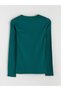 Two Mt Shop Quality Lcw Everyday Green Ribbed Plain Narrow & Slim Long Sleeve Women's T-Shirt - 6