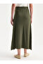 Alita City Lcw Grace Khaki Knitwear Plain Midi Women's Skirt with a Difference - 4